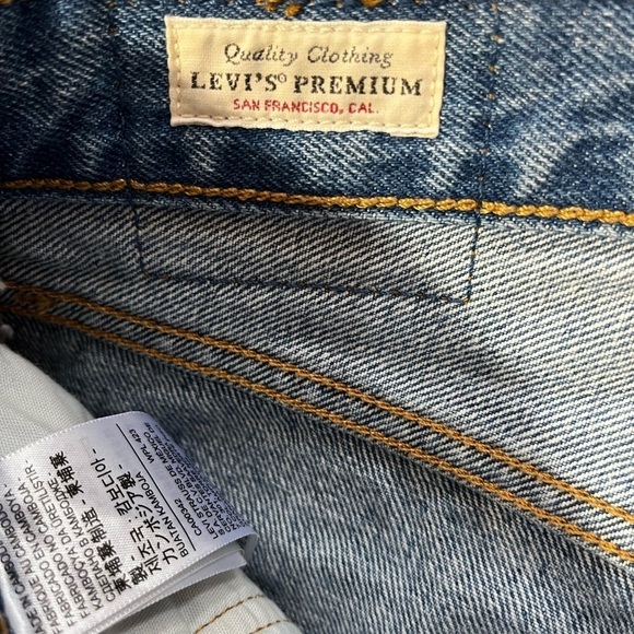 Levi’s 501 Premium Womens Distressed Button Fly High Rise Blue Jeans Sz 29/30 - Picture 9 of 15